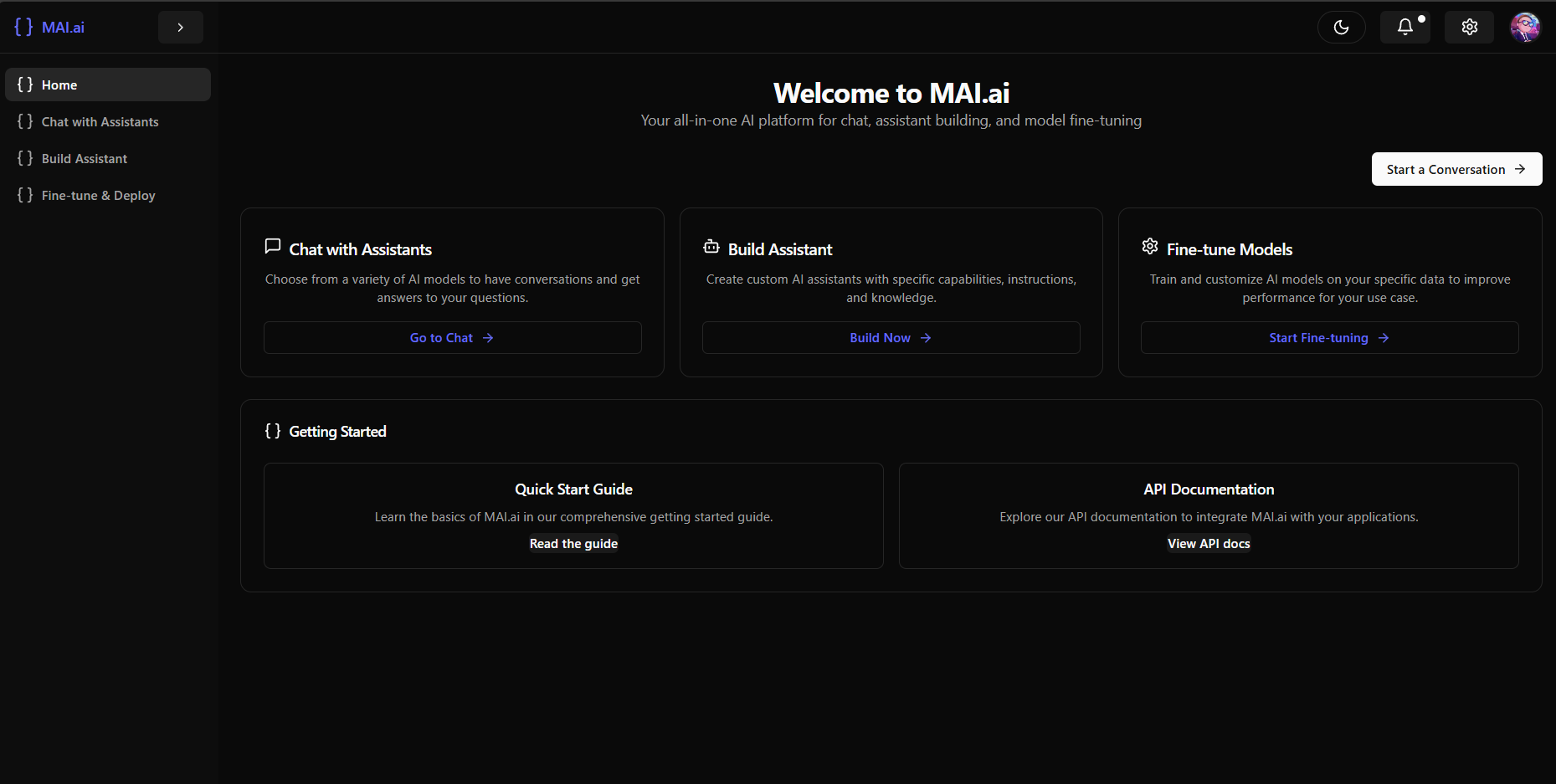 MAI.ai Platform Interface